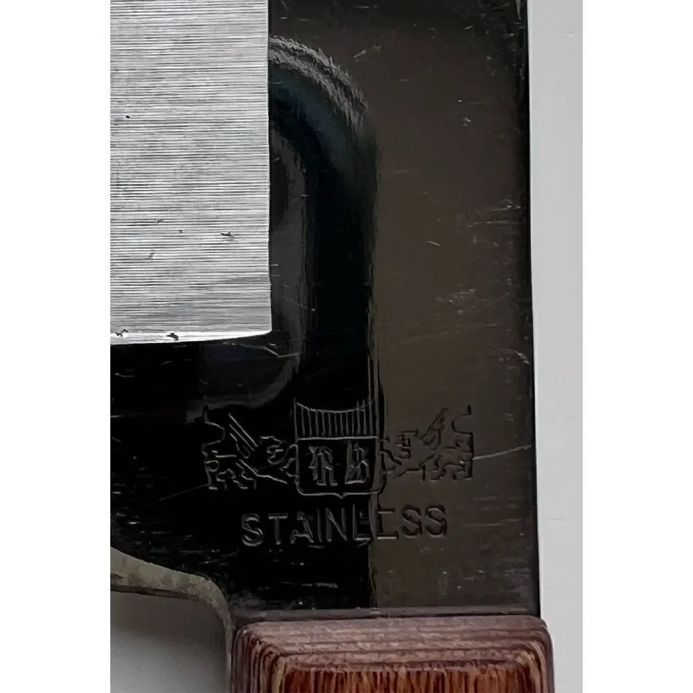 R. S. Stainless Vintage Wood Handle Chef's Knife, Made in Japan